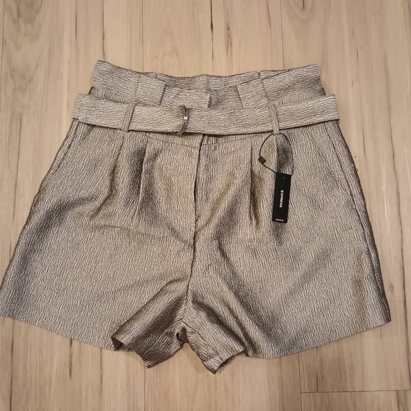 Express Pants - Express Metallic paper bag shorts